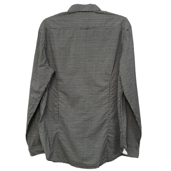 7 Diamonds Men’s Large Black White Geometric Print Long Sleeve Shirt - Picture 3 of 6